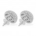 2.35 ct Half Ball Round Cut Diamond Earrings ( G Color SI-1 Clarity) In 14 kt White Gold